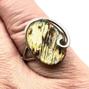 American Southwest Womens Ring Abalone Heart Sterling Silver Size 8